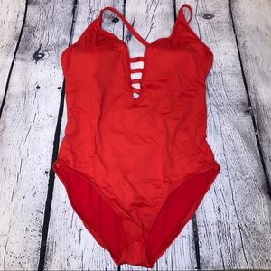 ModCloth Splash It Out One Piece Swimsuit Red